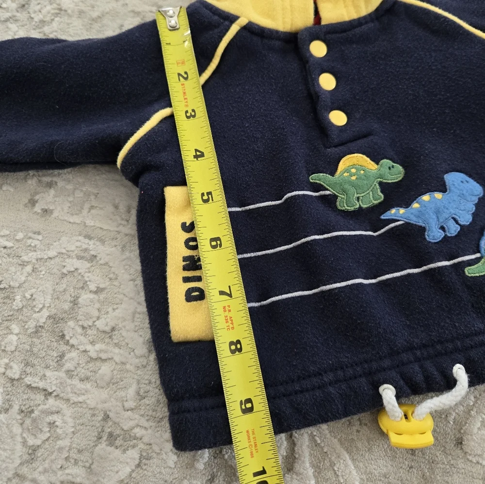 Vintage Y2K navy blue, yellow dinosaur hoodie sweatshirt